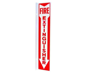 L & J AAS109 Sign-Fire Extinguisher Arrow, Angled Aluminum 4 X 18"