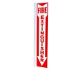 L & J AAS109 Sign-Fire Extinguisher Arrow, Angled Aluminum 4 X 18"