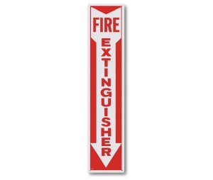 L & J AS109 Sign-Fire Extinguisher Arrow, Aluminum 4 X 18"