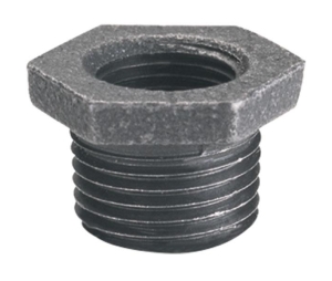 L & J B090 Black Iron 1/2" X 3/8" Hex Bushing