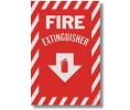 L & J LJ110 Sign-Fire Extinguisher Arrow, Vinyl 8 X 12"