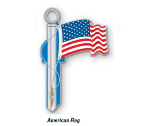 Lucky Line B101K American Flag Blank Key Shape - Kwikset
