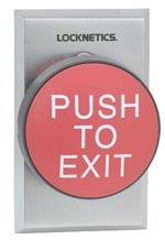 Locknetics 625RD EX DA 2-3/4" Red Exit Pushbutton with Delayed Action