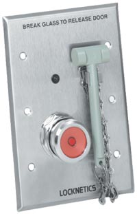 Locknetics 741 Break Glass Emergency Door Release with LED Indicator