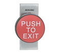 Locknetics 625RD EX DA NS 2-3/4" Red "Push to Exit" Pushbutton, Narrow Stile Delayed Action 