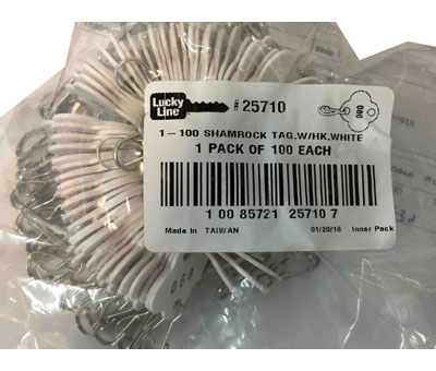 Shamrock White Cabinet Tags