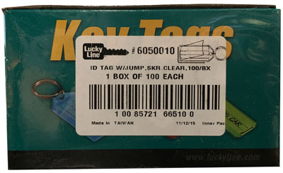 Key Tag with Split Ring, Polypropylene