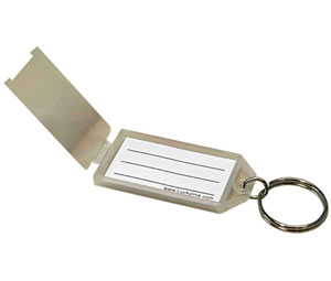 Lucky Line 6050010 Key Tag with Split Ring, Polypropylene, 100/Display Box, Clear