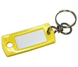Lucky Line 16880 Key Tag with Swivel Ring, Plastic, 50/pack, Yellow