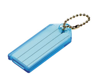 Lucky Line 1010030 Key Tag with Ball Chain, Plastic, 100/Display Box, Blue