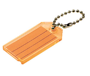 Lucky Line 10110250 Key Tag with Ball Chain, Plastic, 10/package, Orange