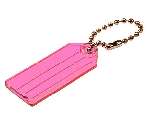 Lucky Line 1010068 Key Tag with Ball Chain, Plastic, 100/Display Box, Magenta