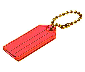 Lucky Line 10110270 Key Tag with Ball Chain, Plastic, 10/package, Red