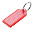 Lucky Line 1040070 Key Tag with Split Ring, Plastic, 100/Display Box, Red