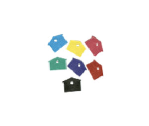 Lucky Line 16221 House Key Cap, Vinyl, 1 strip (12 cards/strip, 2/card), Assorted Colors