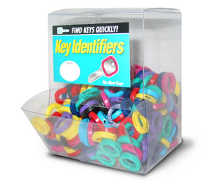 Lucky Line 16433 Small Key Identifier, Vinyl, 300/Clear Box, Assorted Colors