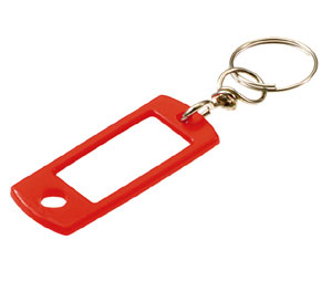 Lucky Line 16870 Key Tag with Swivel Ring, Plastic, 50/pack, Red