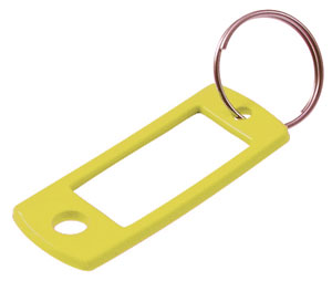 Lucky Line 16980 Key Tag with Ring, Plastic, 50/pack, Yellow
