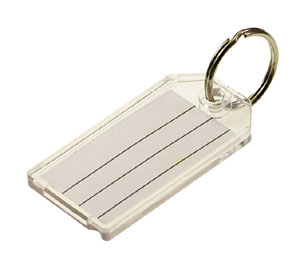 Lucky Line 20475 Key Tag with Split Ring, Plastic, 40/package, Clear