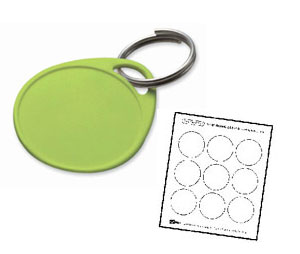 Lucky Line 2504014 Round Label-It Plastic Tag - One Hole - with Label, Plastic, 14/package, Lime