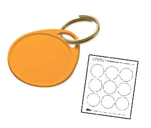 Lucky Line 2505014 Round Label-It Plastic Tag - One Hole - with Label, Plastic, 14/package, Melon