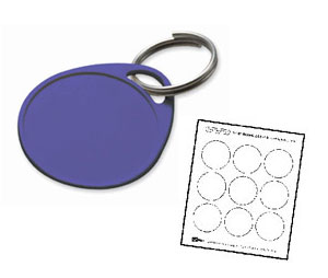 Lucky Line 2506514 Round Label-It Plastic Tag - One Hole - with Label, Plastic, 14/package, Lilac
