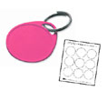 Lucky Line 2506814 Round Label-It Plastic Tag - One Hole - with Label, Plastic, 14/package, Magenta
