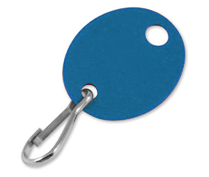 Lucky Line 258030 Oval Cabinet Tag, Blank, with Hook, Polystyrene, 20/package, Blue