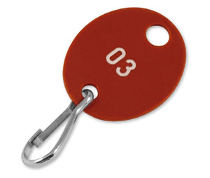 Lucky Line 2581003 Oval Cabinet Tag Numb 3, Polystyrene,  with Hook, Brown