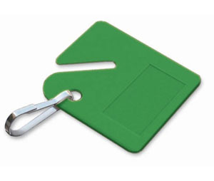 Lucky Line 26040 Cabinet Tag Only with Hook, Plastic, 20/package, Blank, Green