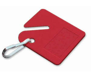 Lucky Line 26070 Cabinet Tag Only with Hook, Plastic, 20/package, Blank, Red