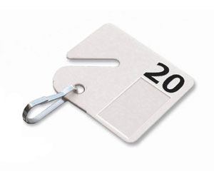 Lucky Line 27090 Cabinet Tag Only with Hook, Plastic, 20/package, White, Numbered, White