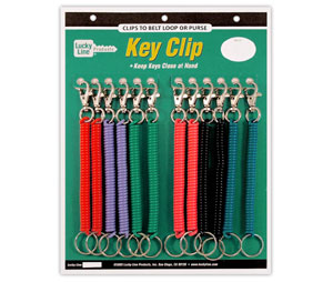 Lucky Line 41312 Coil with Trigger Snap, 1 card (12/card), Assorted Colors