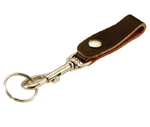 Lucky Line 45210 Leather Belt Hook with Bolt Snap, Leather, 1 card (10/card), Brown Leather