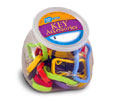 Lucky Line 45825 Quick Key Clip, Plastic, 25/Small Jar, Assorted Colors