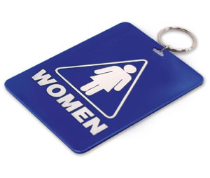 Lucky Line 53001 Restroom Tag with Ring, Styrene, 1/package, Blue
