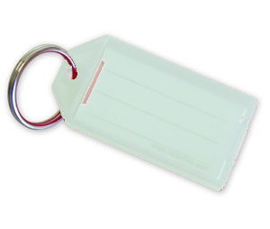 Lucky Line 6040010 Key Tag with Split Ring, Polypropylene, 100/Display Box, Clear