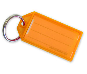 Lucky Line 6040050 Key Tag with Split Ring, Polypropylene, 100/Display Box, Orange