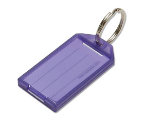 Lucky Line 6040065 Key Tag with Split Ring, Polypropylene, 100/Display Box, Purple