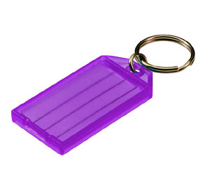 Lucky Line 6056510 Key Tag with Split Ring, Polypropylene, 10/pack, Purple