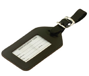 Lucky Line 63175 Luggage Tag, Simulated leather, 10/package, Black