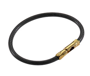 Lucky Line 7112005 Flex-o-loc Nylon Coated Cable Key Ring, Aircraft cable, 5/package, Black