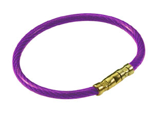 Lucky Line 8116505 Twisty Nylon Coated Cable Key Ring, Aircraft cable, 5", 5/package, Purple