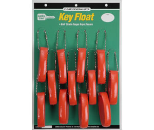 Lucky Line 92412 Soft Key Float, Vinyl-coated Soft Foam, 1 card (12/card), Bright Orange