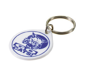 Lucky Line Products 954004 Custom Imprinted Round Key Fob with Nickel Plated Key Ring Attachment