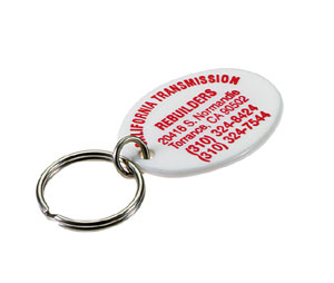 Lucky Line Products 954404 Custom Imprinted Oval Key Fob with Nickel Plated Key Ring Attachment
