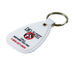 Lucky Line Products 955004 Custom Imprinted Saddle Tab Fob with Nickel Plated Key Ring Attachment