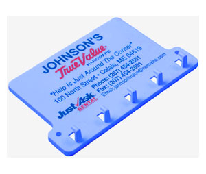 Lucky Line Products 95605530 Custom Imprinted Mini Blue Key Tag Rack