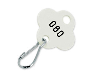 Lucky Line Products 25710 Shamrock White Cabinet Tags with Hook, Numbered 1-100, 100/package
