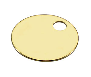Lucky Line Products 2601710 Solid Brass Key Tag w/1 Hole, 10/package